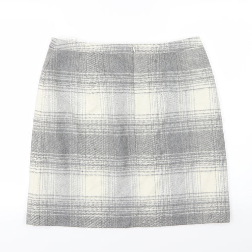Marks and Spencer Womens Grey Striped  A-Line Skirt Size 16