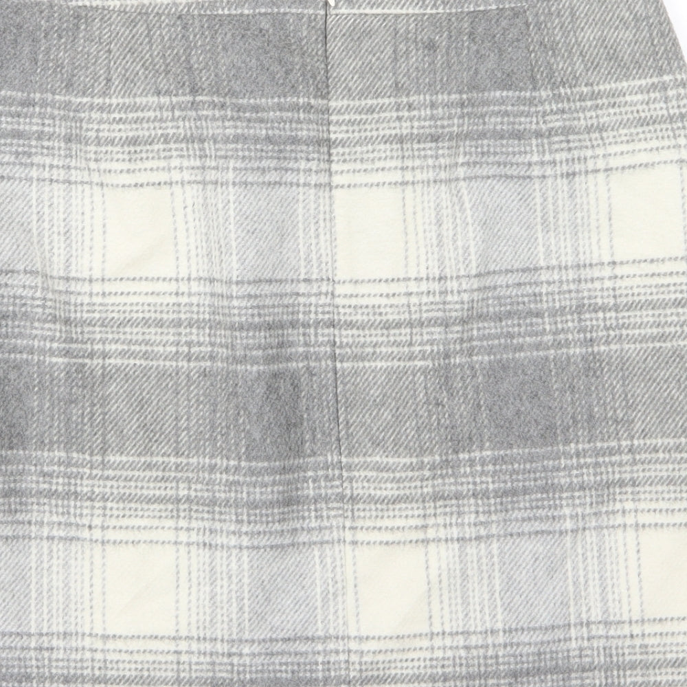 Marks and Spencer Womens Grey Striped  A-Line Skirt Size 16