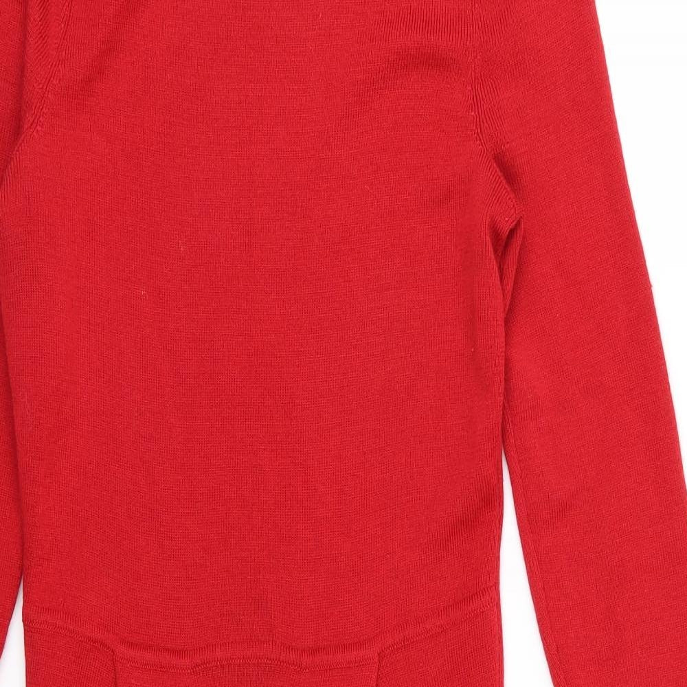 Monsoon Womens Red  Knit Jumper Dress  Size 10