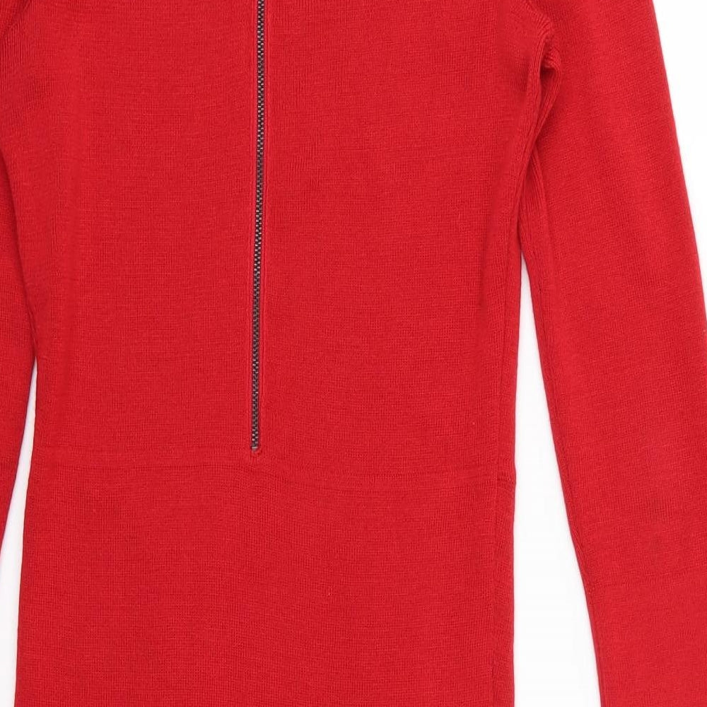 Monsoon Womens Red  Knit Jumper Dress  Size 10