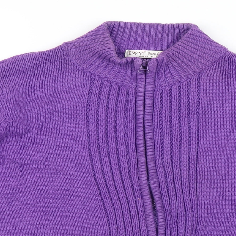 EWM Womens Purple  Knit Cardigan Jumper Size 14