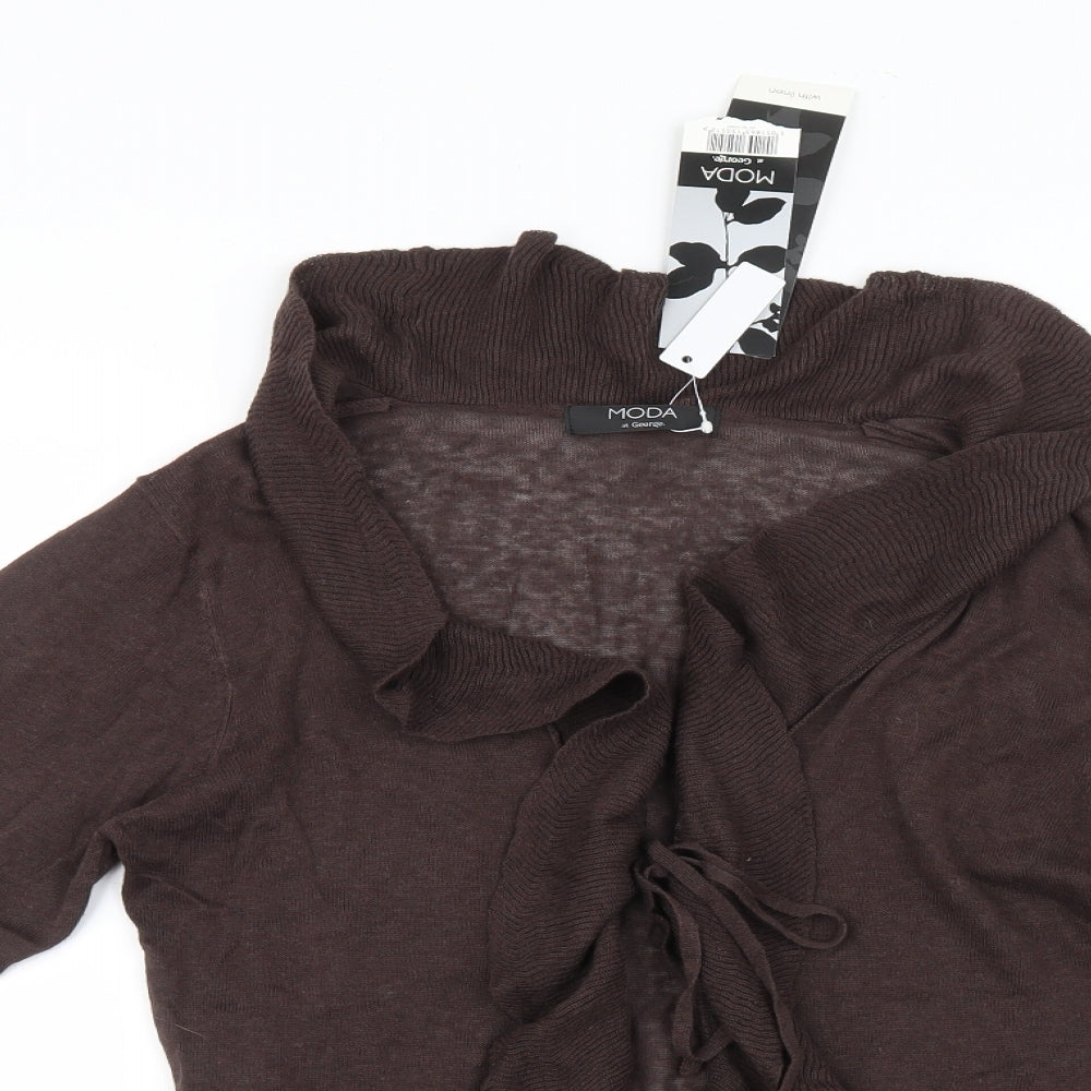 George  Womens Brown  Knit Cardigan Jumper Size 10