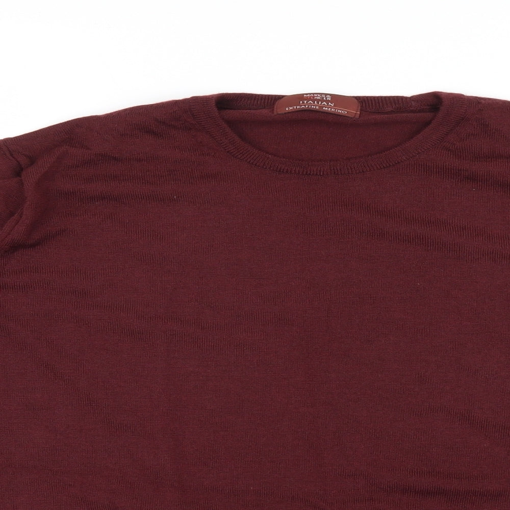 Marks and Spencer Mens Red  Knit Pullover Jumper Size L