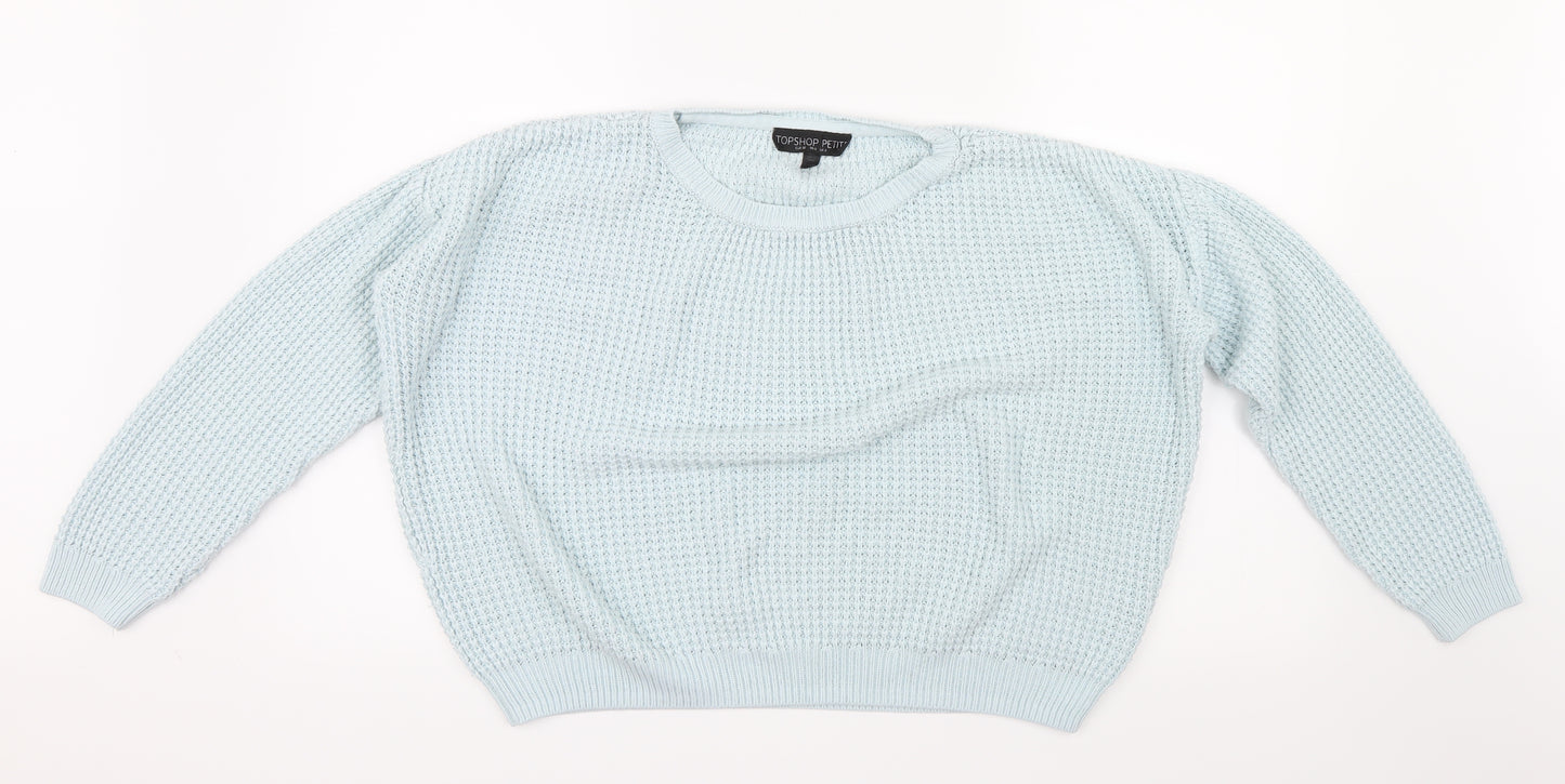 Topshop Womens Blue  Knit Pullover Jumper Size 4