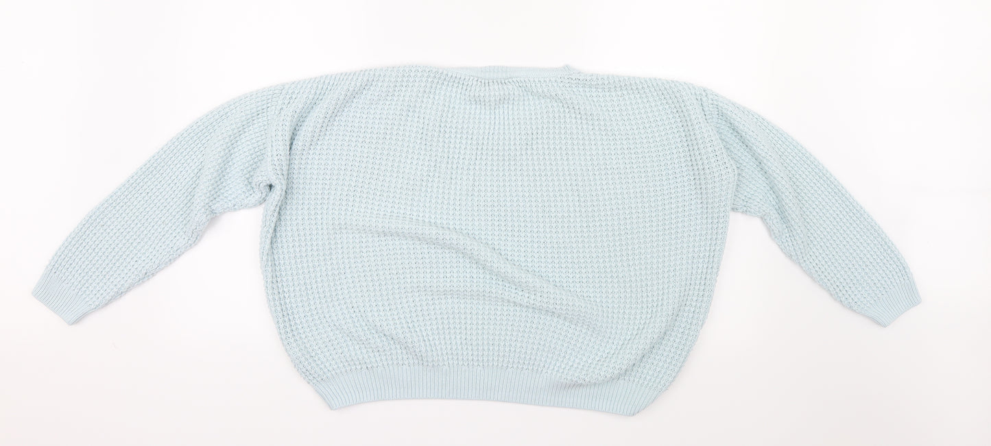 Topshop Womens Blue  Knit Pullover Jumper Size 4
