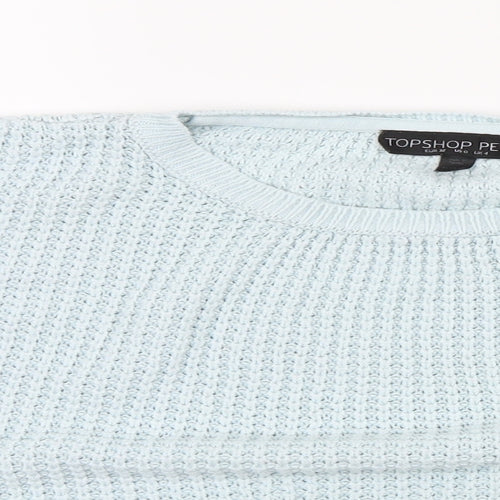 Topshop Womens Blue  Knit Pullover Jumper Size 4