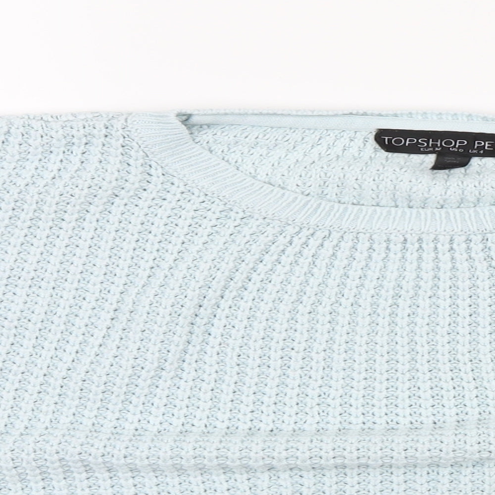 Topshop Womens Blue  Knit Pullover Jumper Size 4