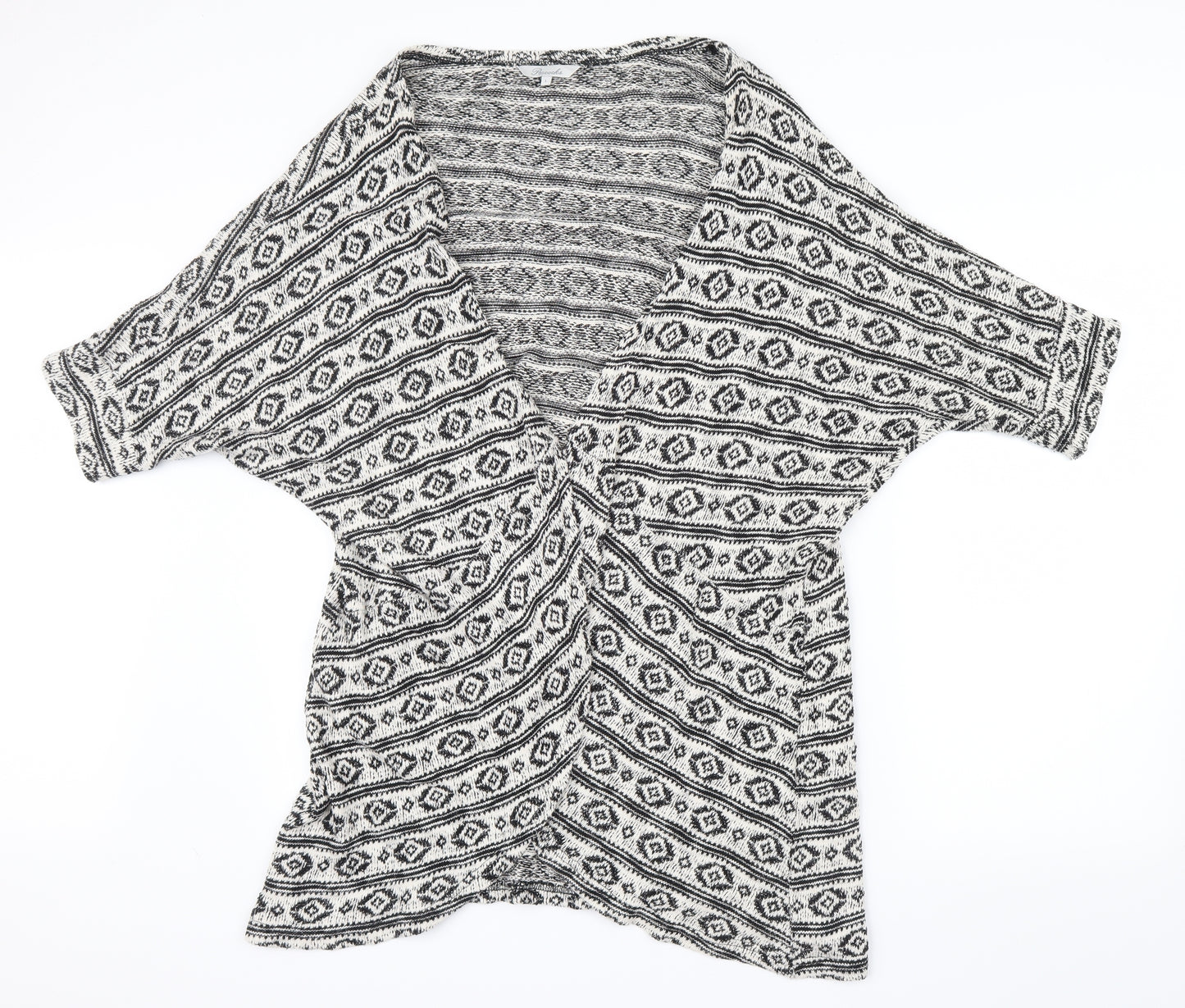 Peacocks Womens Black Geometric  Cardigan Jumper Size L