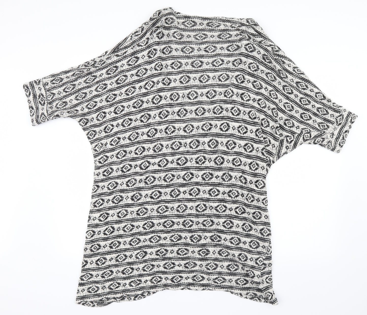 Peacocks Womens Black Geometric  Cardigan Jumper Size L