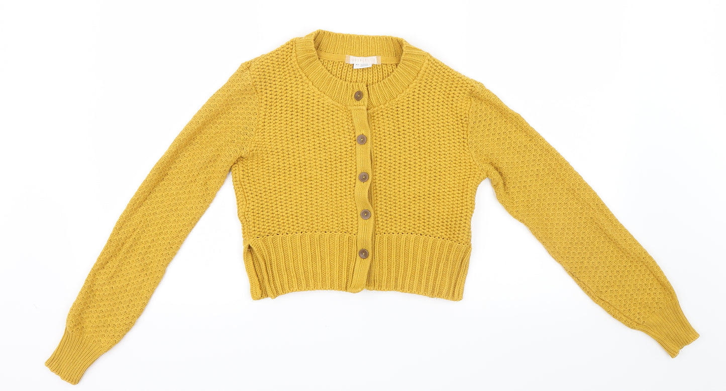 Cooperative Womens Yellow  Knit Cardigan Jumper Size XS  - Cropped
