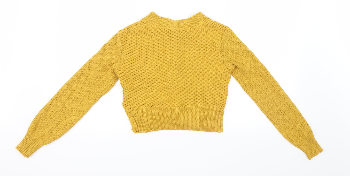 Cooperative Womens Yellow  Knit Cardigan Jumper Size XS  - Cropped