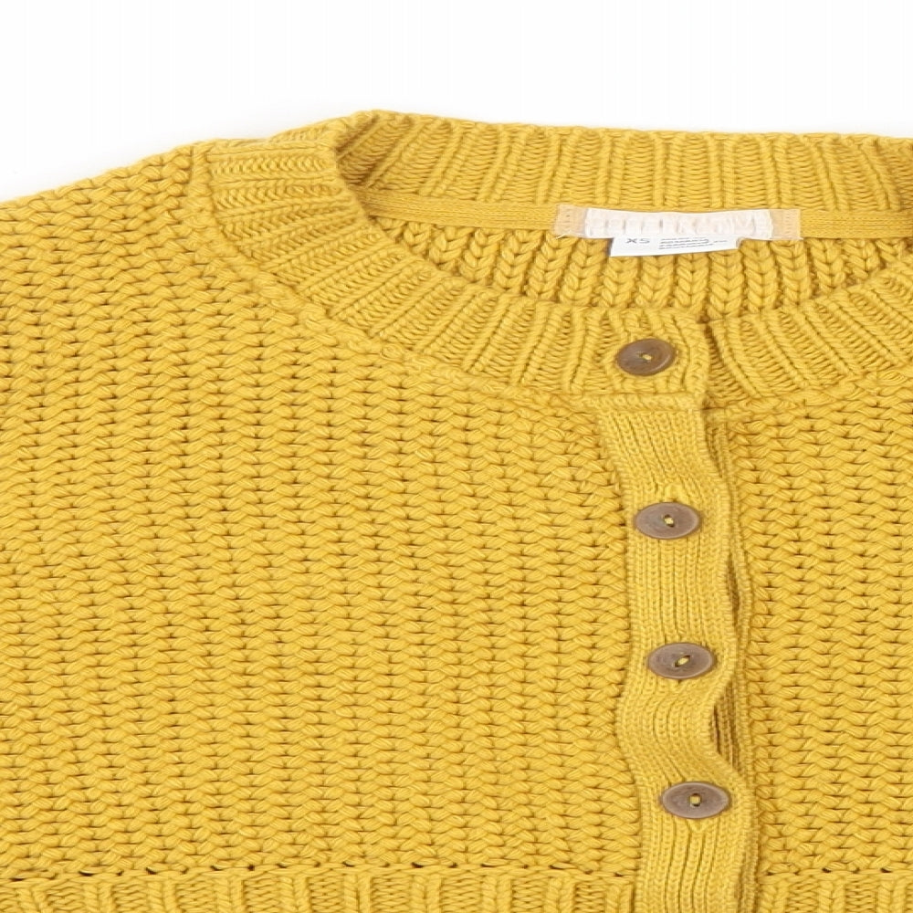 Cooperative Womens Yellow  Knit Cardigan Jumper Size XS  - Cropped