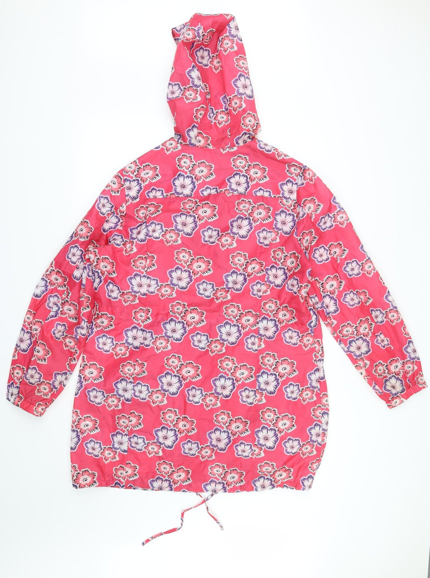 B. You Womens Pink Floral  Rain Coat Coat Size 18