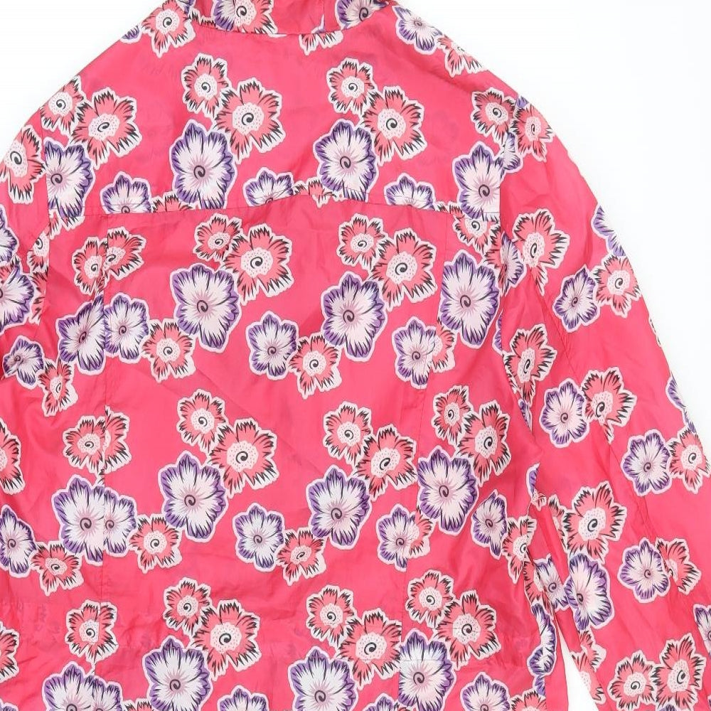 B. You Womens Pink Floral  Rain Coat Coat Size 18