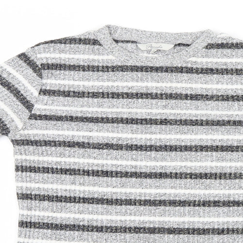 Peacocks Womens Grey Striped  Pullover Jumper Size 10