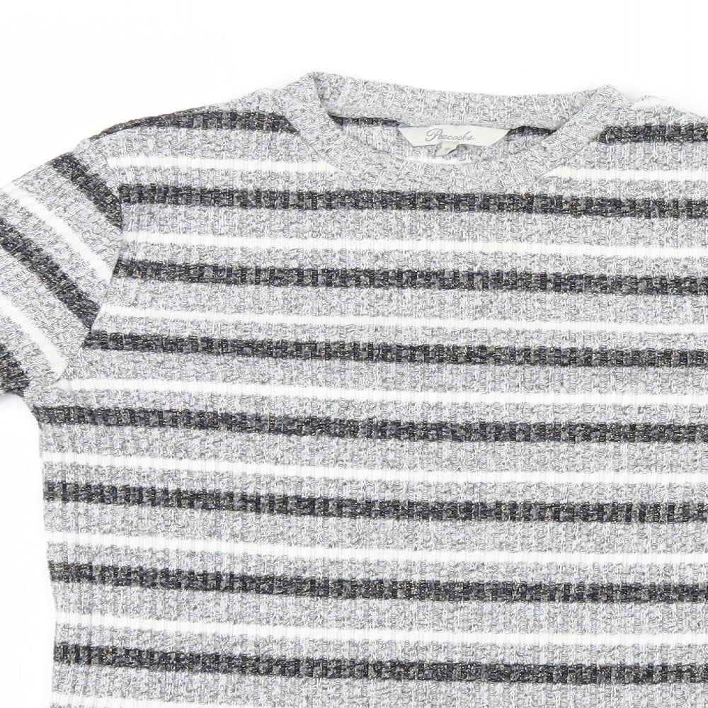 Peacocks Womens Grey Striped  Pullover Jumper Size 10