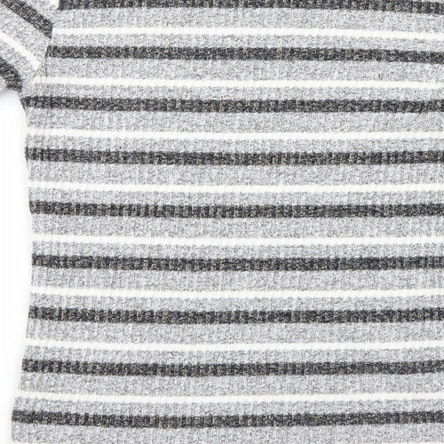 Peacocks Womens Grey Striped  Pullover Jumper Size 10