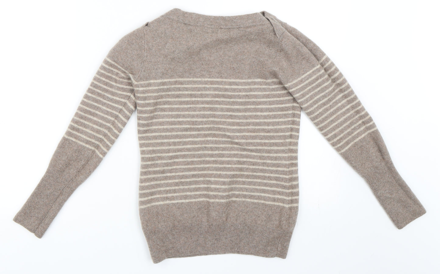 F&F Womens Beige Striped  Pullover Jumper Size 12