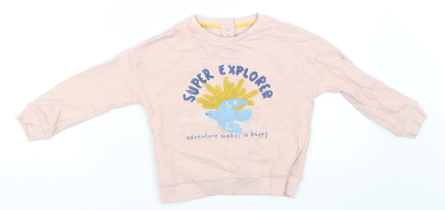 Marks and Spencer Girls Pink   Pullover Sweatshirt Size 3-4 Years