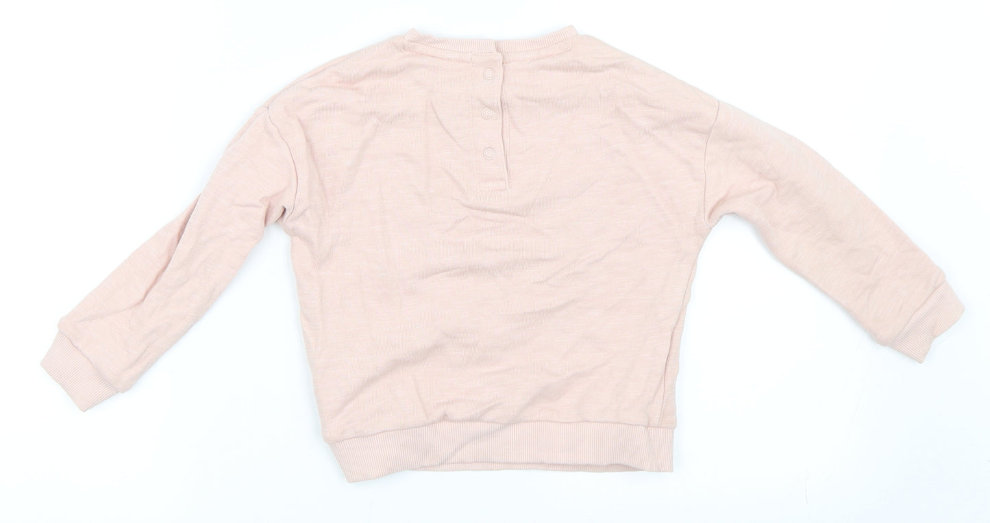 Marks and Spencer Girls Pink   Pullover Sweatshirt Size 3-4 Years
