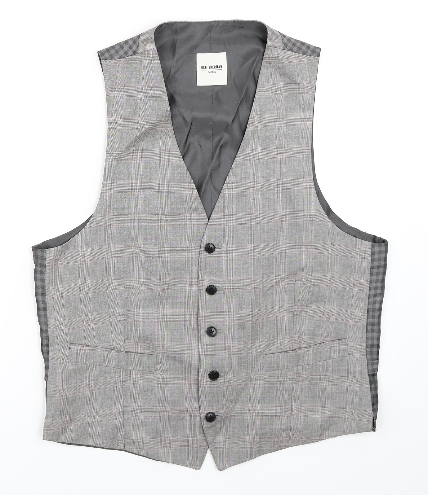 Ben Sherman Mens Grey   Jacket Suit Waistcoat Size 40