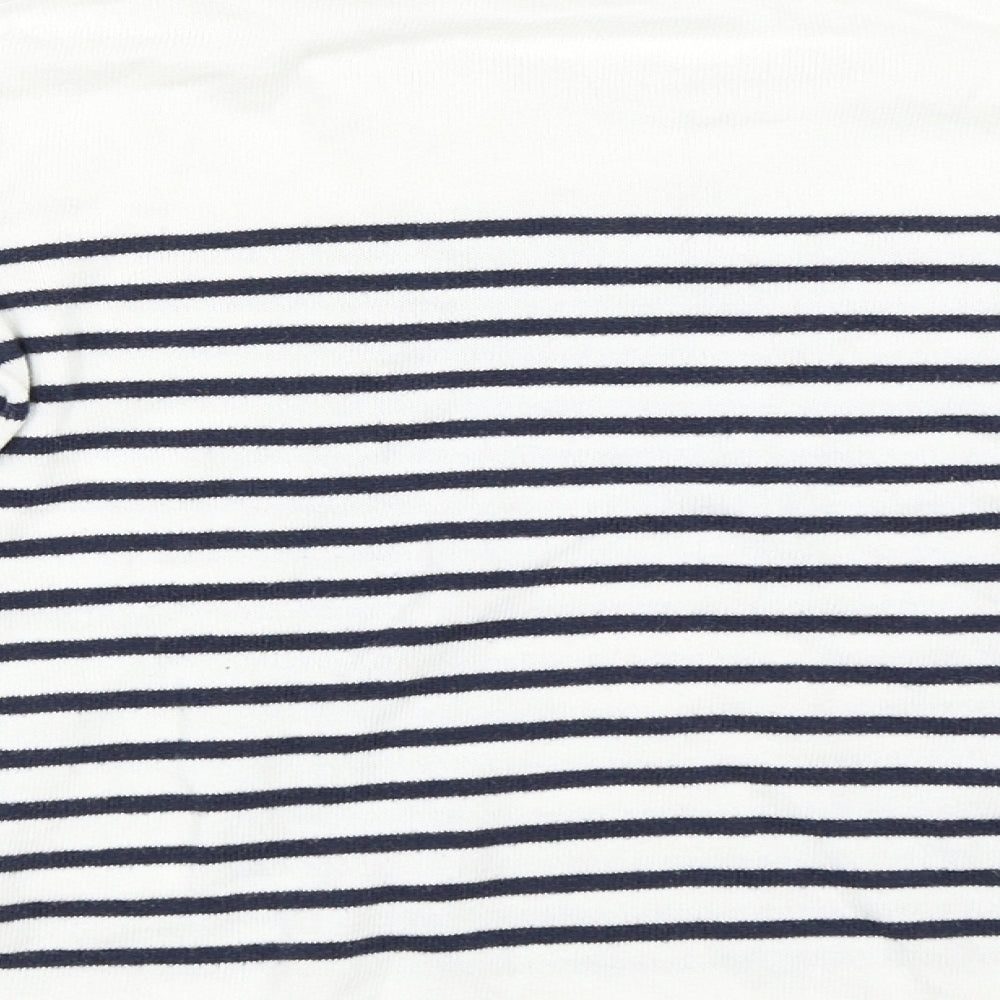 H&M Girls White Striped  Pullover Jumper Size 10-11 Years