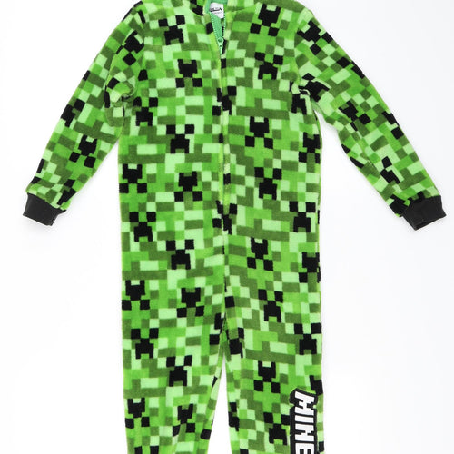Mincraft Boys Green Solid   One Piece Size 6-7 Years  - Minecraft Onesie