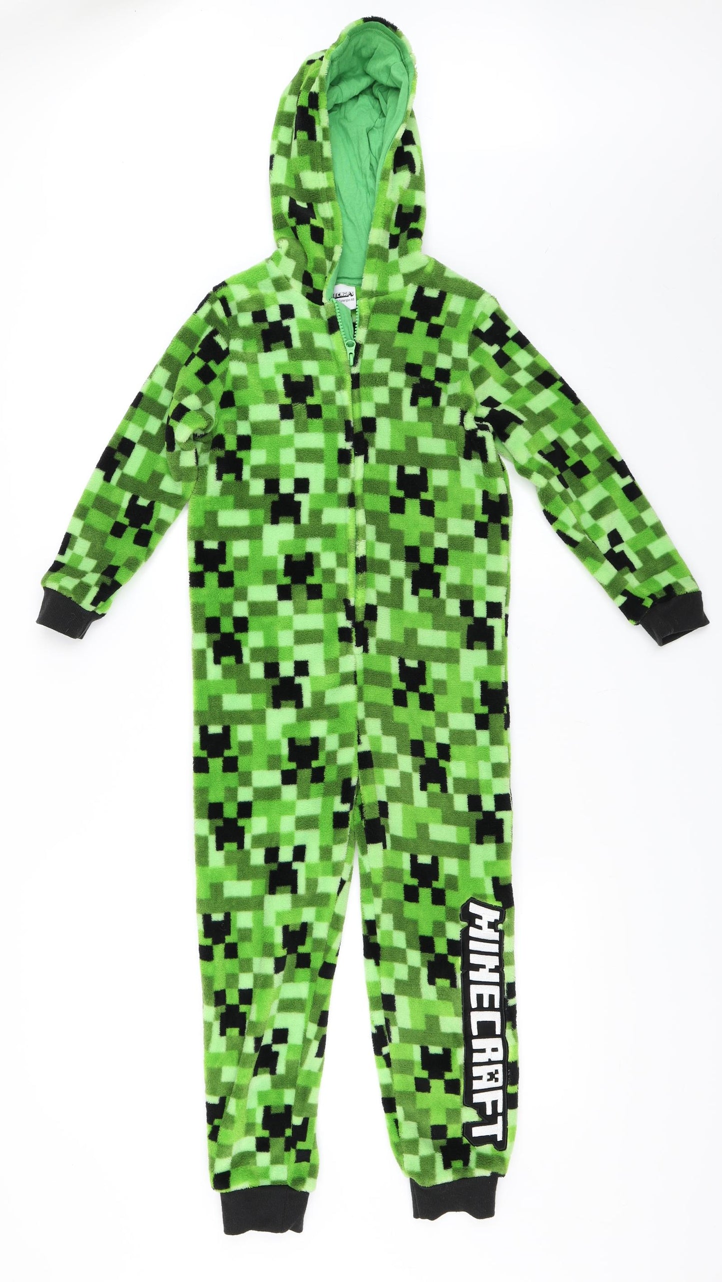 Mincraft Boys Green Solid   One Piece Size 6-7 Years  - Minecraft Onesie