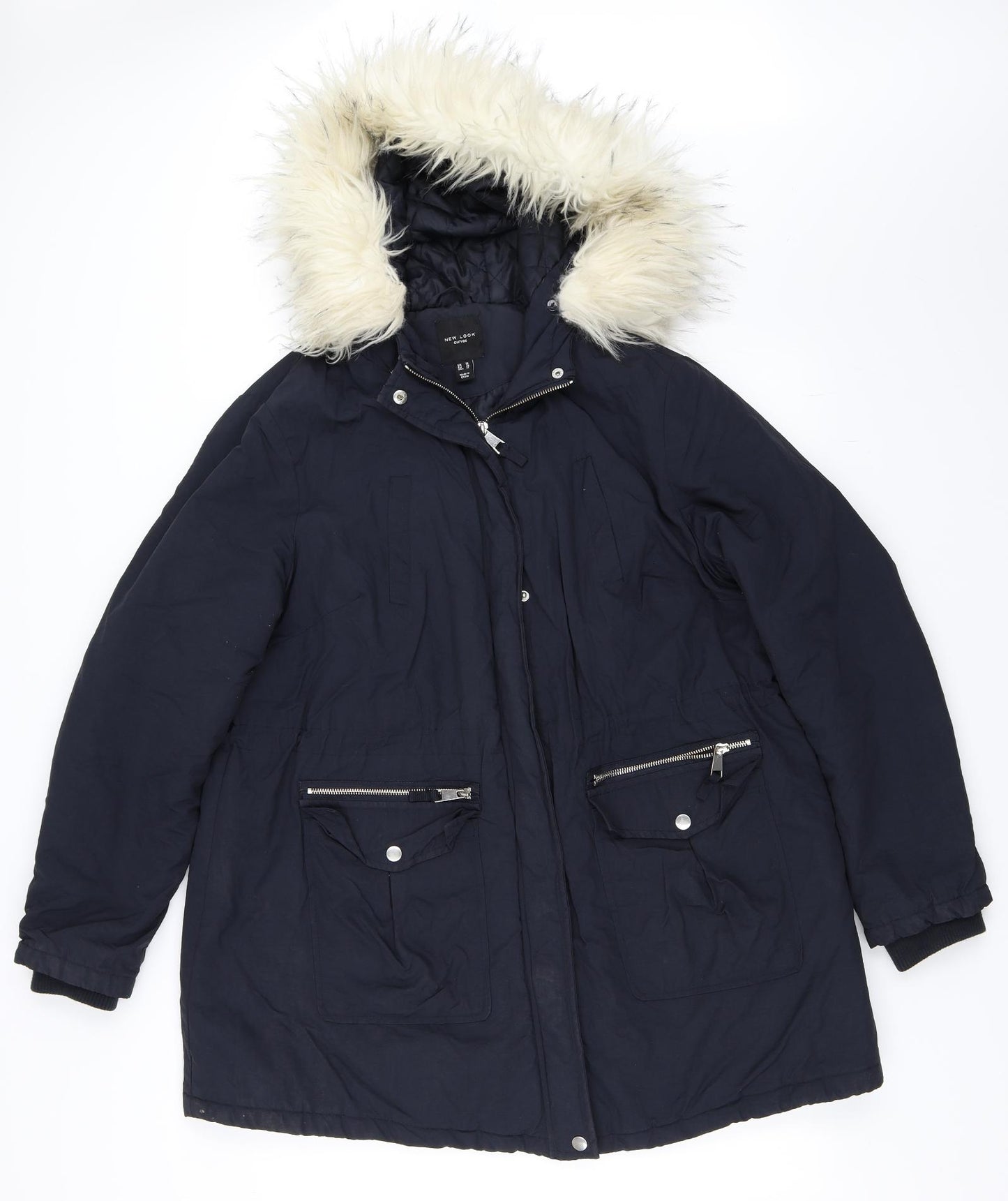 New Look Womens Blue   Parka Coat Size 18