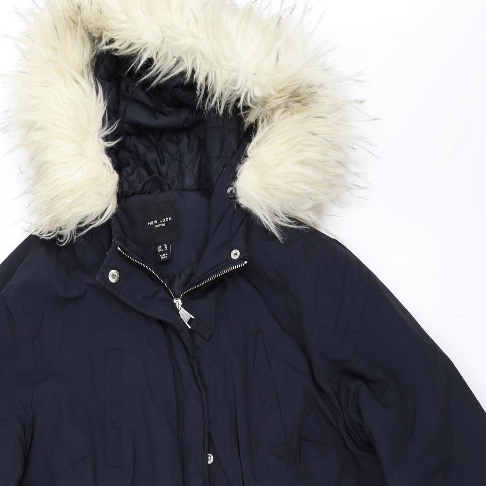 New Look Womens Blue   Parka Coat Size 18