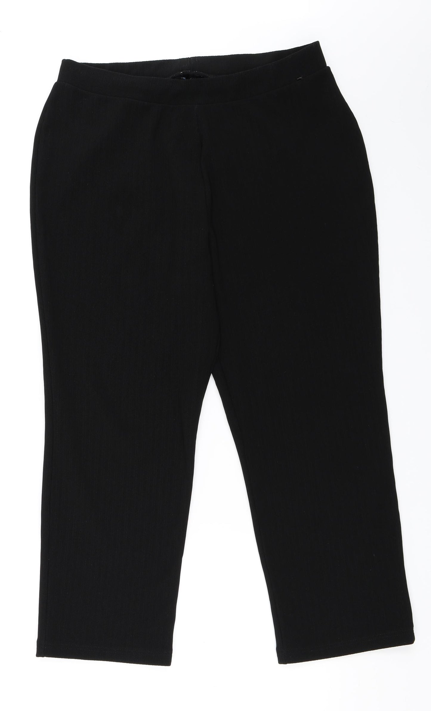 Papaya Womens Black   Cropped Trousers Size 16 L25 in