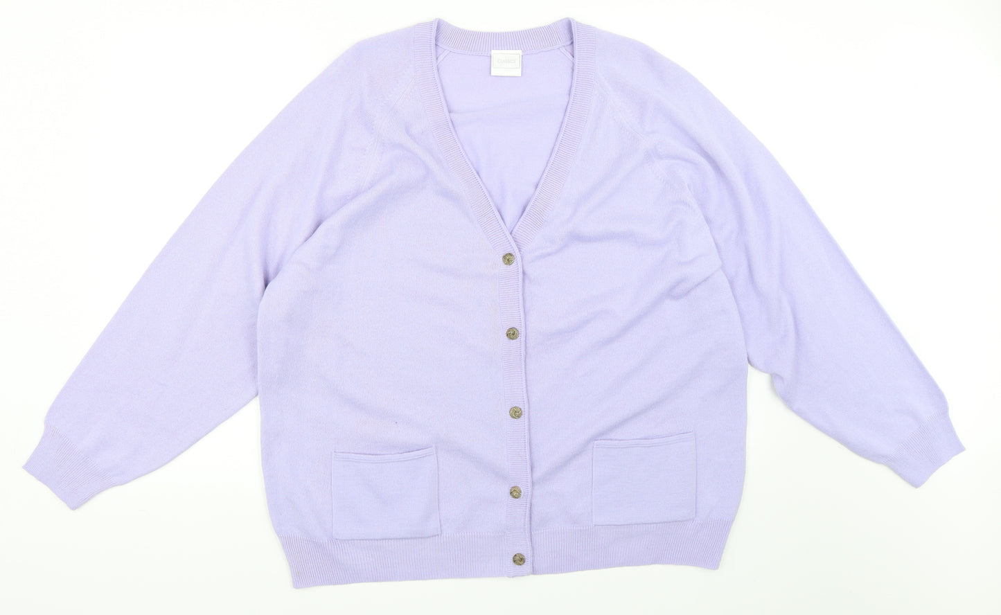 Classics Womens Purple   Cardigan Jumper Size 22