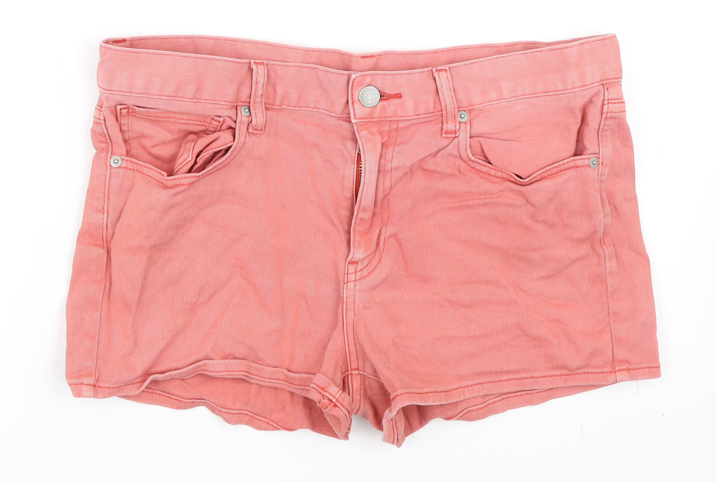 UNI QLO Womens Pink  Denim Hot Pants Shorts Size 27 in