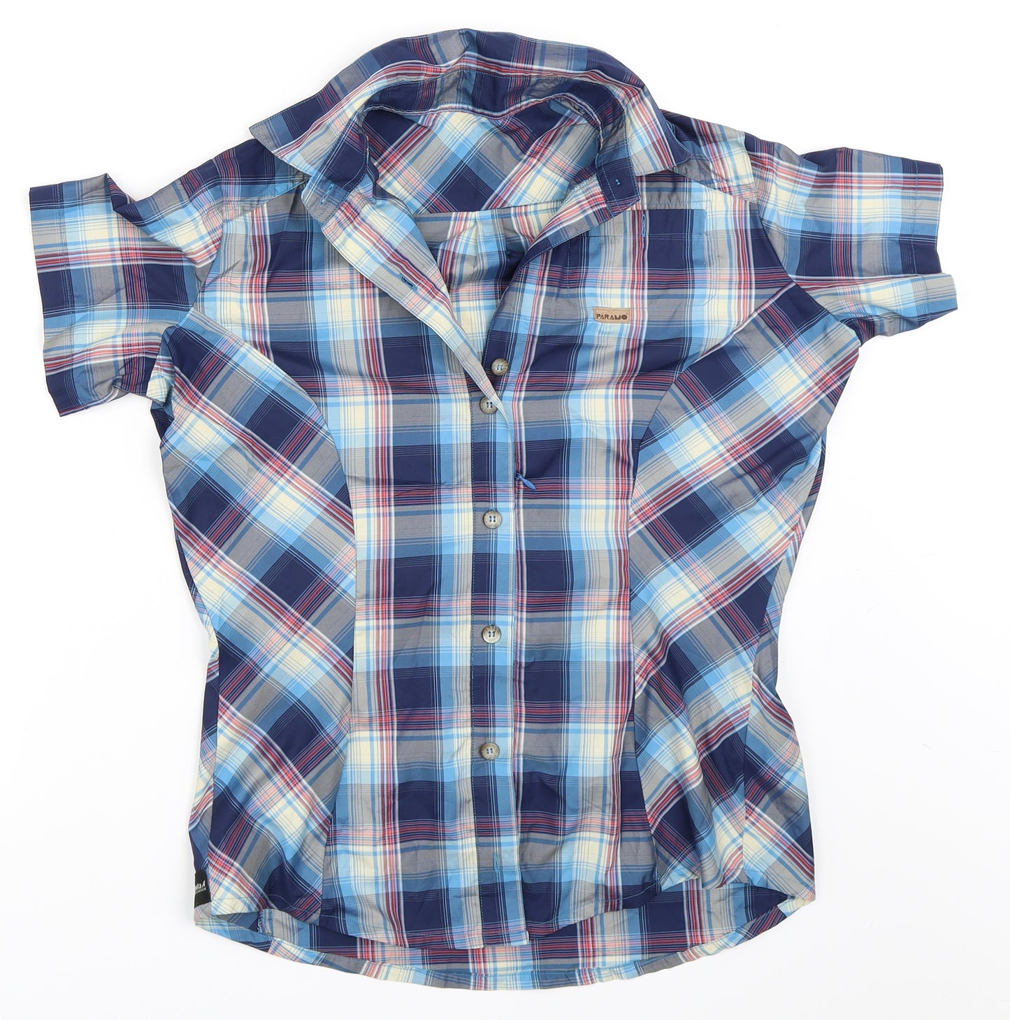Paramo Mens Blue Check   Button-Up Size XS
