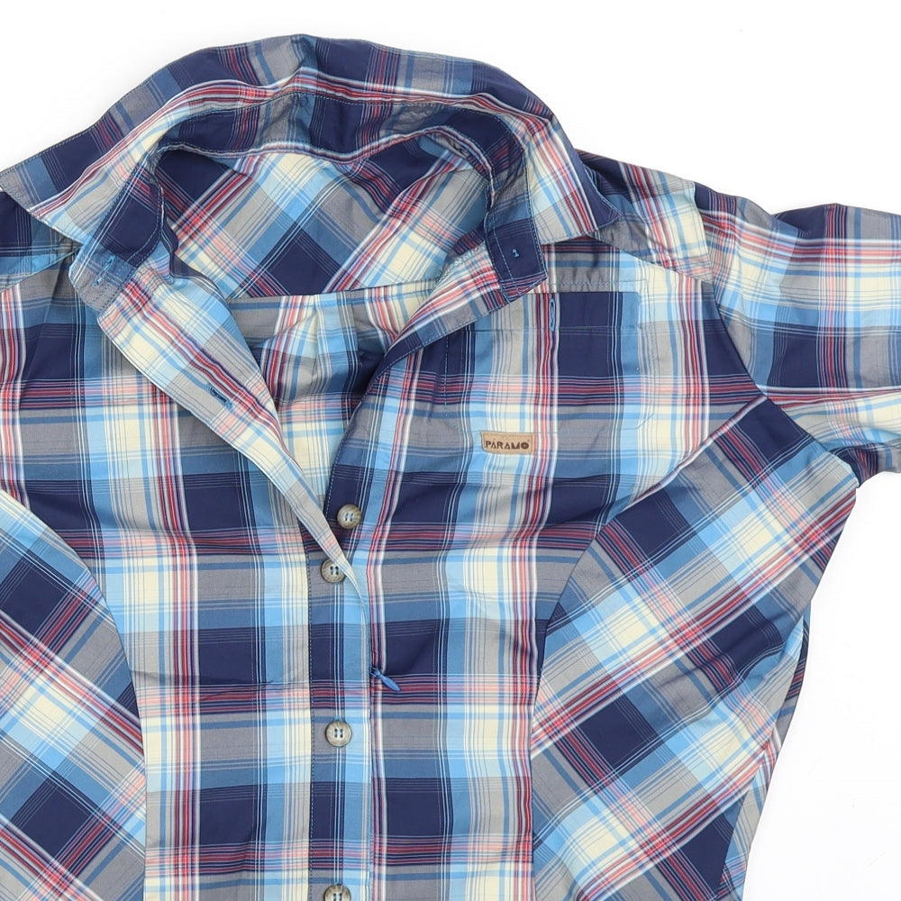 Paramo Mens Blue Check   Button-Up Size XS