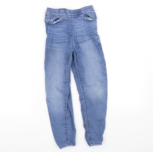 Front view of I Love Girlswear girls’ blue straight jeans, size 7, years