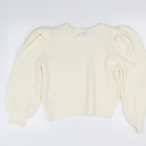 Divided Womens White   Pullover Sweatshirt Size M