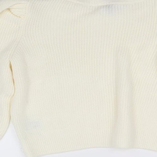 Divided Womens White   Pullover Sweatshirt Size M