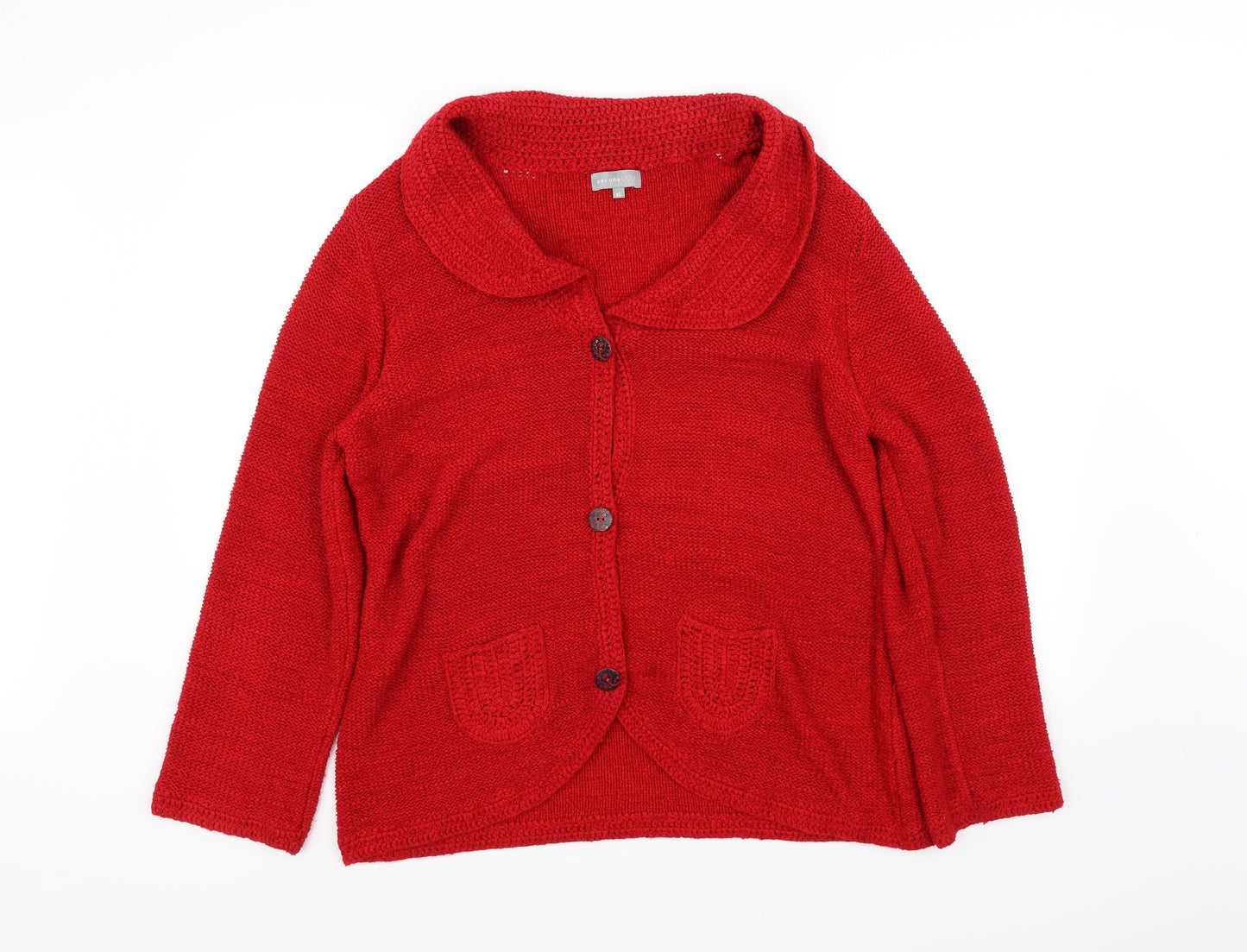 Per Una Womens Red   Cardigan Jumper Size XL
