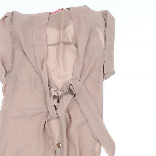 Krisp Womens Beige   Basic Blouse Size 8