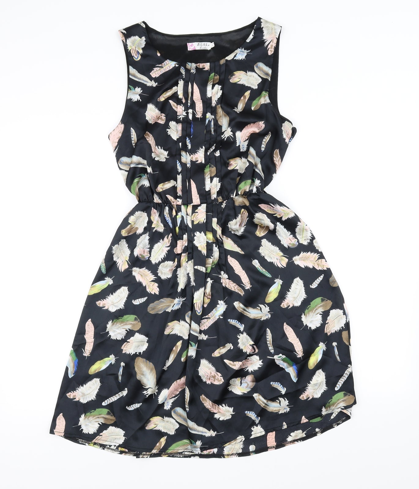 Shikka Womens Black Floral  Fit & Flare  Size M