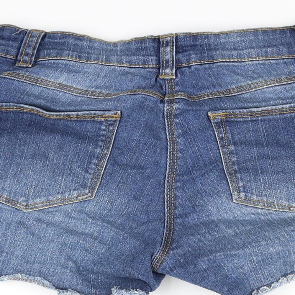 Tu  Girls Blue Floral  Cut-Off Shorts Size 11 Years