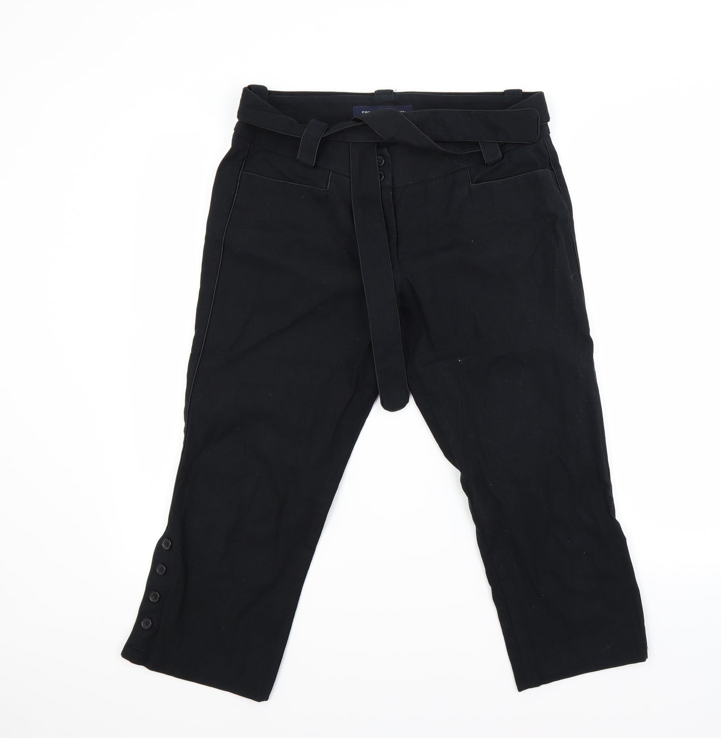 French Connection Womens Black   Pedal Pusher Trousers Size 12 L21 in