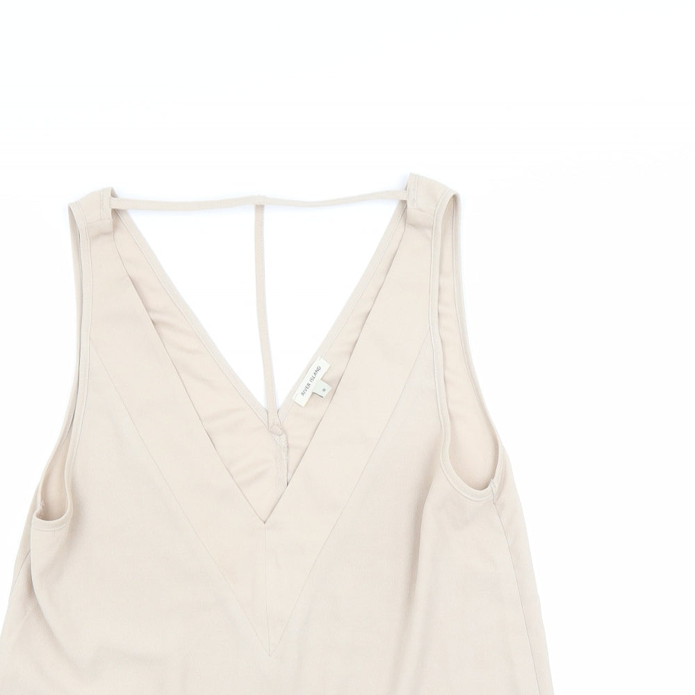 River Island Womens Beige   Basic Blouse Size 8