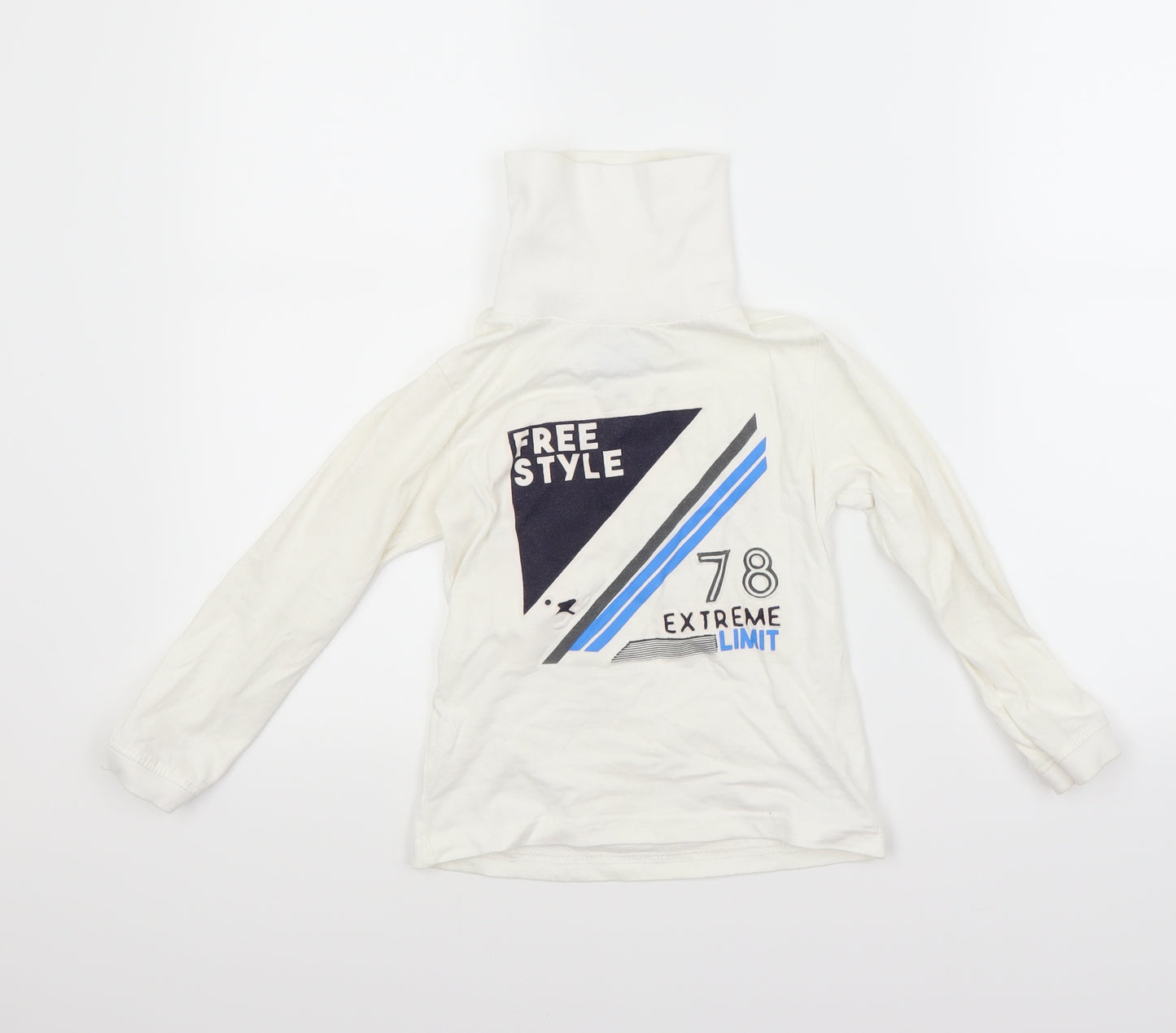 Preworn Boys White   Pullover Sweatshirt Size 6 Years
