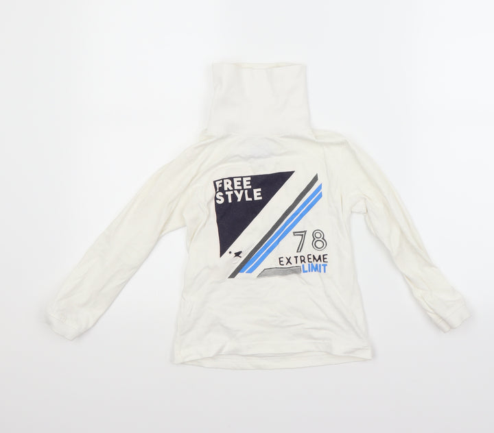 Preworn Boys White   Pullover Sweatshirt Size 6 Years