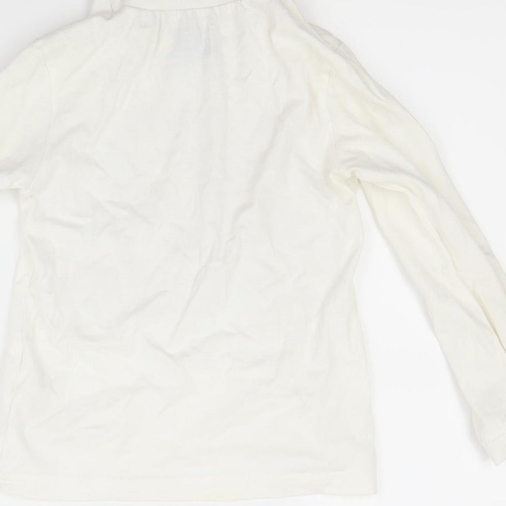 Preworn Boys White   Pullover Sweatshirt Size 6 Years