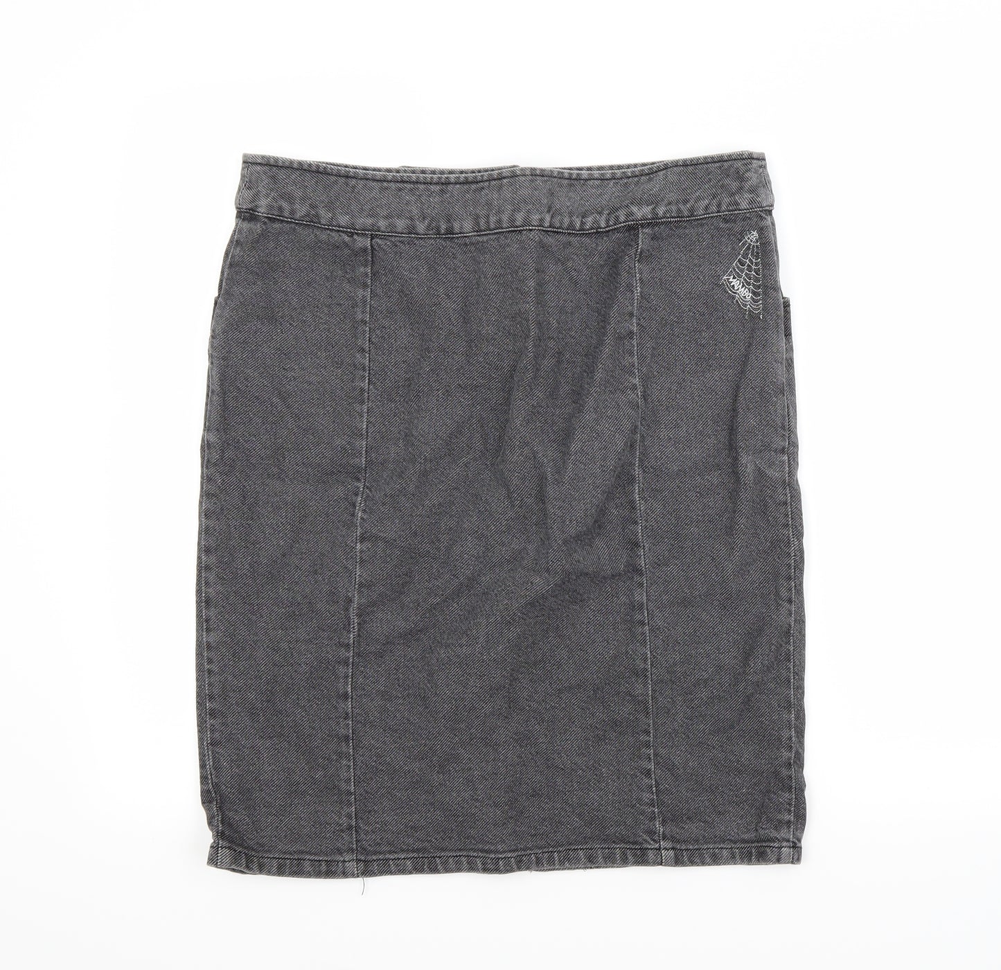 Mambo Womens Grey  Denim Straight & Pencil Skirt Size 12