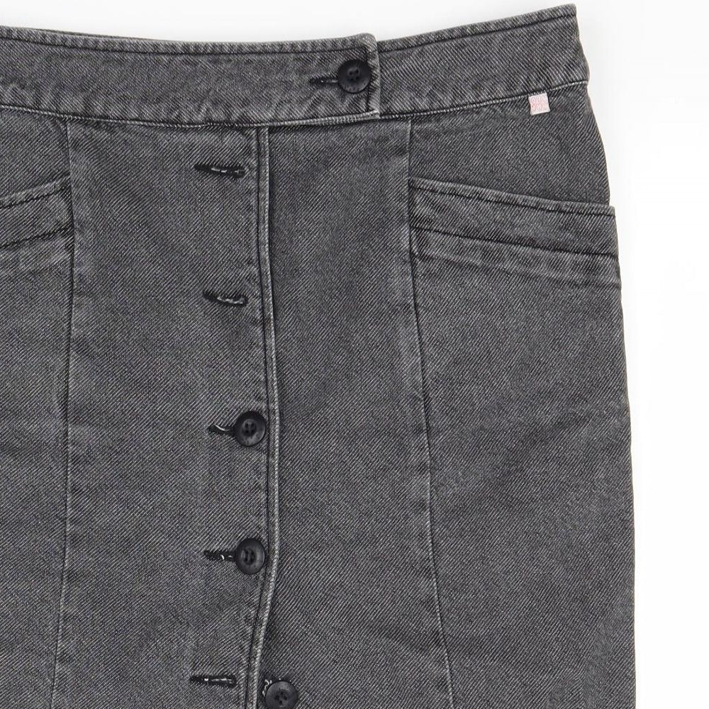 Mambo Womens Grey  Denim Straight & Pencil Skirt Size 12