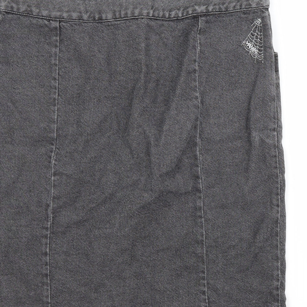 Mambo Womens Grey  Denim Straight & Pencil Skirt Size 12